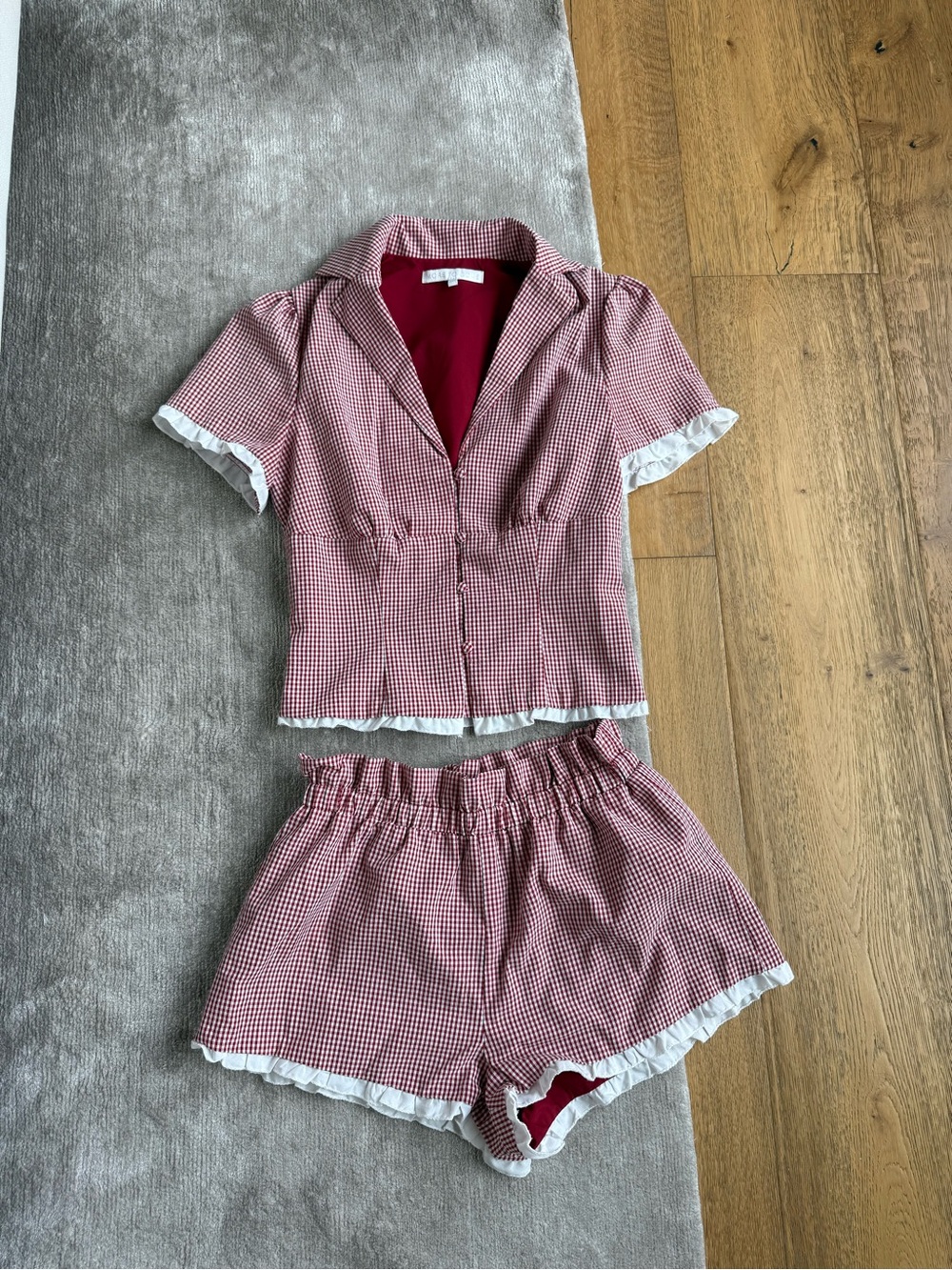 More to Come Red Gingham Two-Piece Set